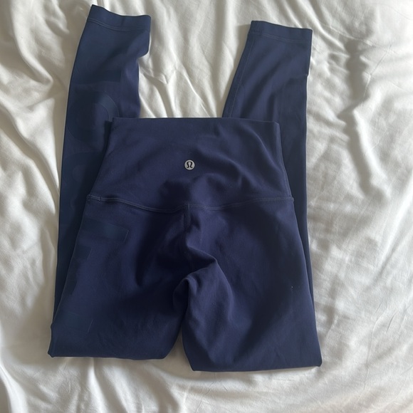lululemon dark blue/purple leggings, butter soft, lululemon written on the side - Picture 1 of 3